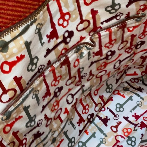 Vera Bradley Canyon Plaid Large Leather Trim Tote Bag w/ Keys Interior Print - Picture 6 of 11